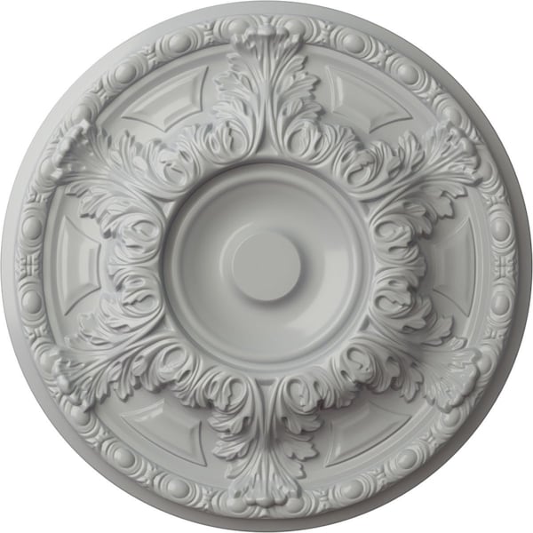 Ekena Millwork Granada Ceiling Medallion (Fits Canopies up to 7 1/8"), Hand-Painted Frost, 19"OD x 1 1/2"P CM19GAFRF - main